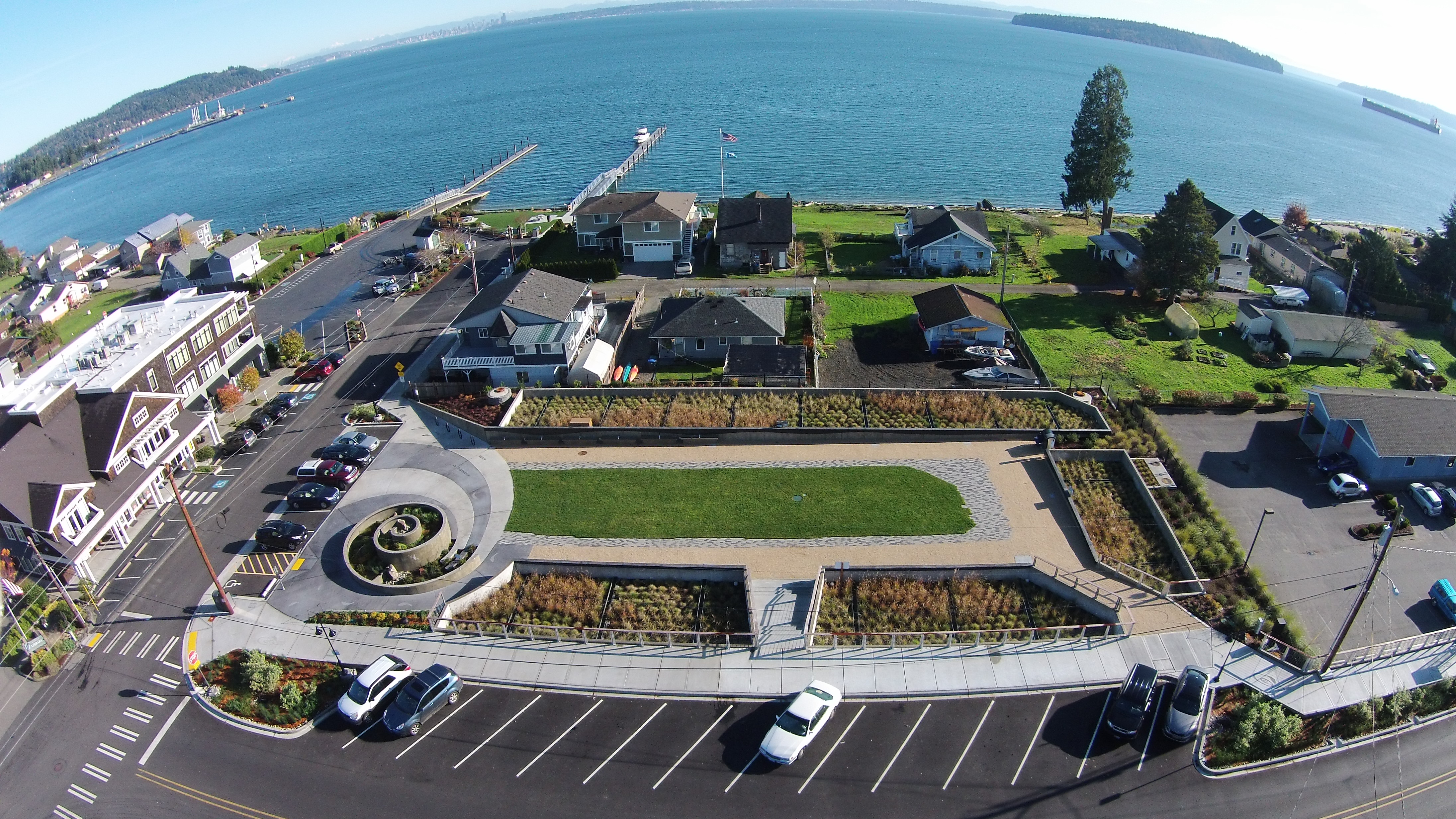 Aerial image of Manchester Stormwater Park